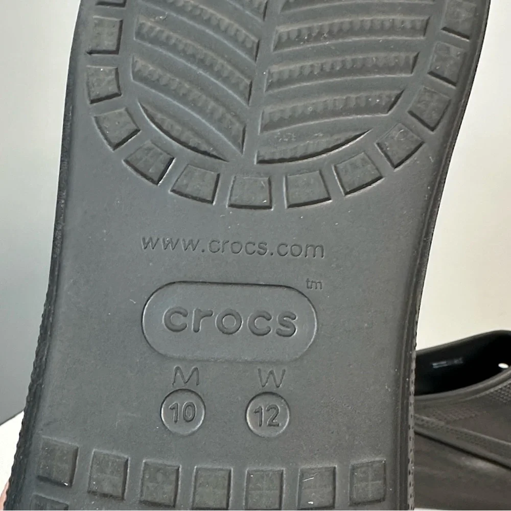 Crocs Classic Crush Slide Sandals Black Unisex Womens 12 Mens 10